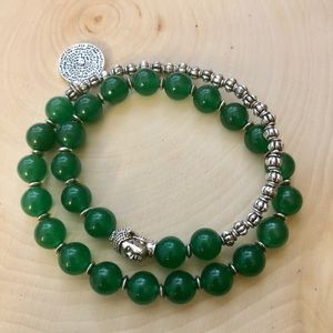 Green Aventurine Mala Gemstone Bead Bracelet 🍀
